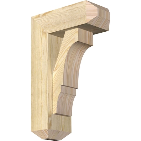 Ekena Millwork Balboa Craftsman Rough Sawn Bracket w/ Offset Brace, Douglas Fir, 6"W x 14"D x 22"H BKT0604X14X22BOA04RDF
